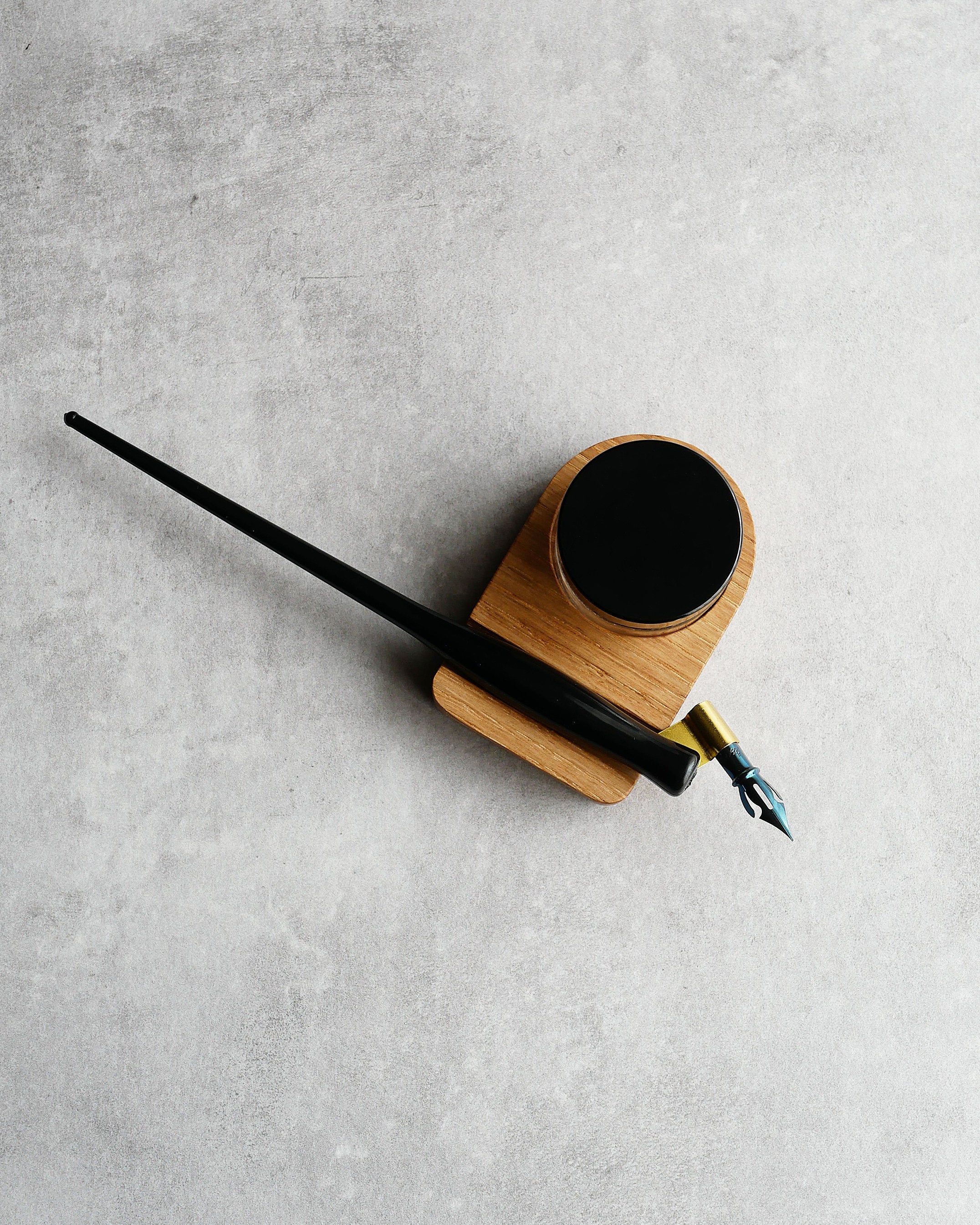 Single Calligraphy ink pot holder with pen holder Etsy