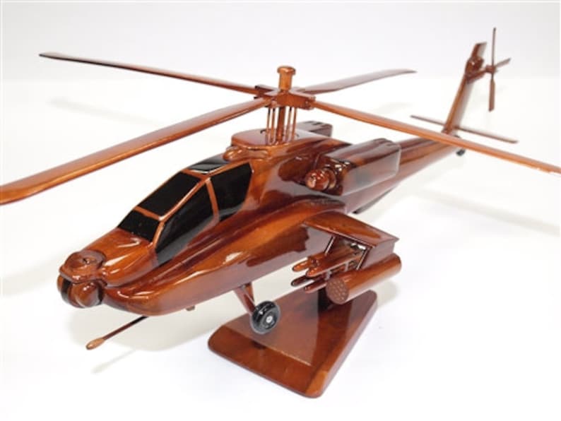 AH64 Apache Helicopter Wood Helicopter Military Wood Gift Etsy