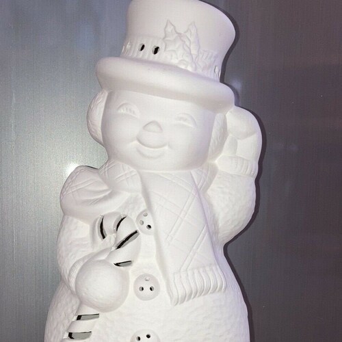 Ceramic Bisque 8 Pottery Snowman Ready to Paint Etsy