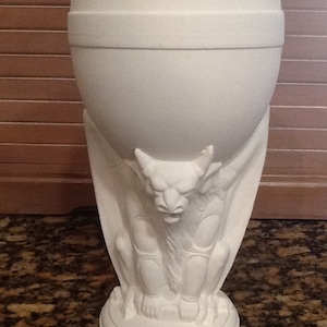 Gargoyle  chalice / cup / Glass 8" tall ceramic bisque ready to paint