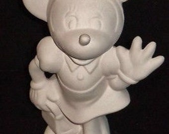 Minnie Mouse Disney-figuurtje keramische bisque klaar om te schilderen 9"
