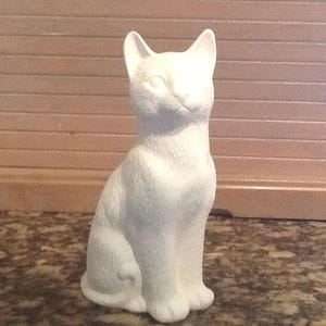 Cute ceramic cat/kitten ready to paint!  7 in tall 3.5 in wide
