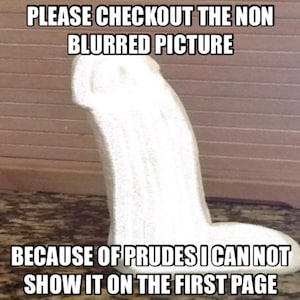 May include: A white, blurred image of an object. The text "PLEASE CHECKOUT THE NON BLURRED PICTURE BECAUSE OF PRUDES I CAN NOT SHOW IT ON THE FIRST PAGE" is below the image.
