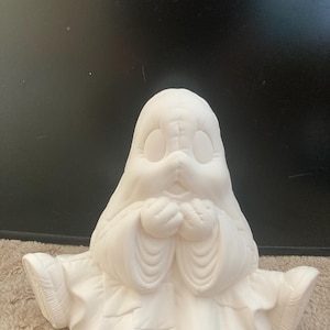 Bisque de cerámica fantasma de peluche de Halloween listo para pintar de 8" de alto