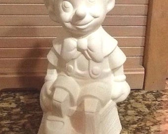 Figura de cerámica bisque Pinnocio Walt Disney lista para pintar de 9"