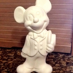 Mickey Mouse Disney figurine ceramic bisque ready to paint 9" image 1