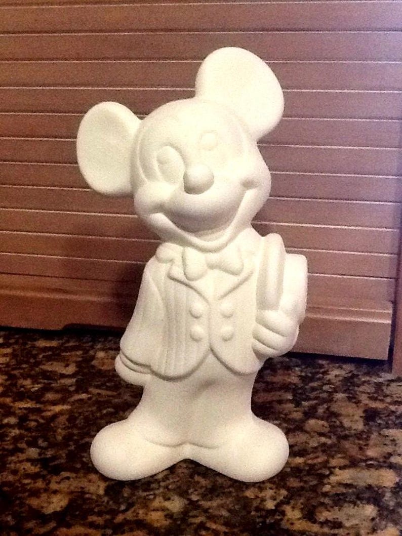 Mickey Mouse Disney figurine ceramic bisque ready to paint 9" image 1