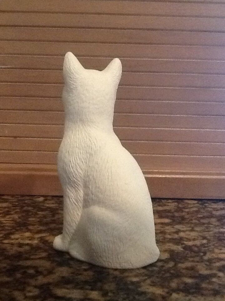 Cute ceramic cat/kitten ready to paint 7 in tall 3.5 in wide Etsy