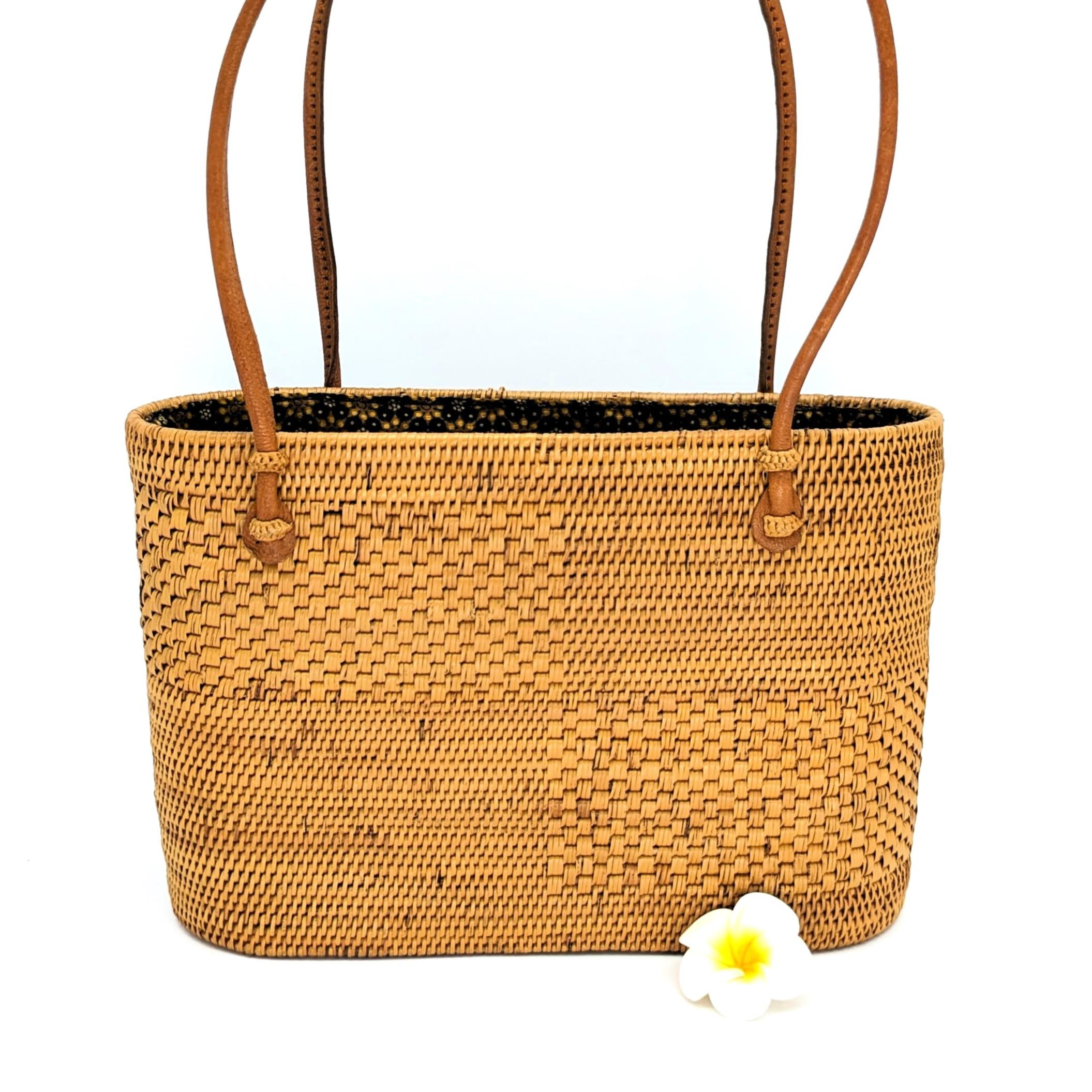 ★TOUT Y EST★ Rattan webbing tote bag LW225BG433 Tan Rattan Tote, Cane Webbing Bag, Wicker Rattan Handbag