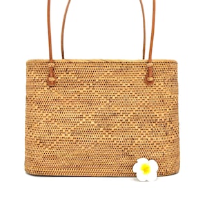 NUOLUX Bag Straw Beach Rattan Handbag Woven Totepurse Wicker Shoulder  Summer Clutch Cotton Bags Vintage Crochet Ropechic