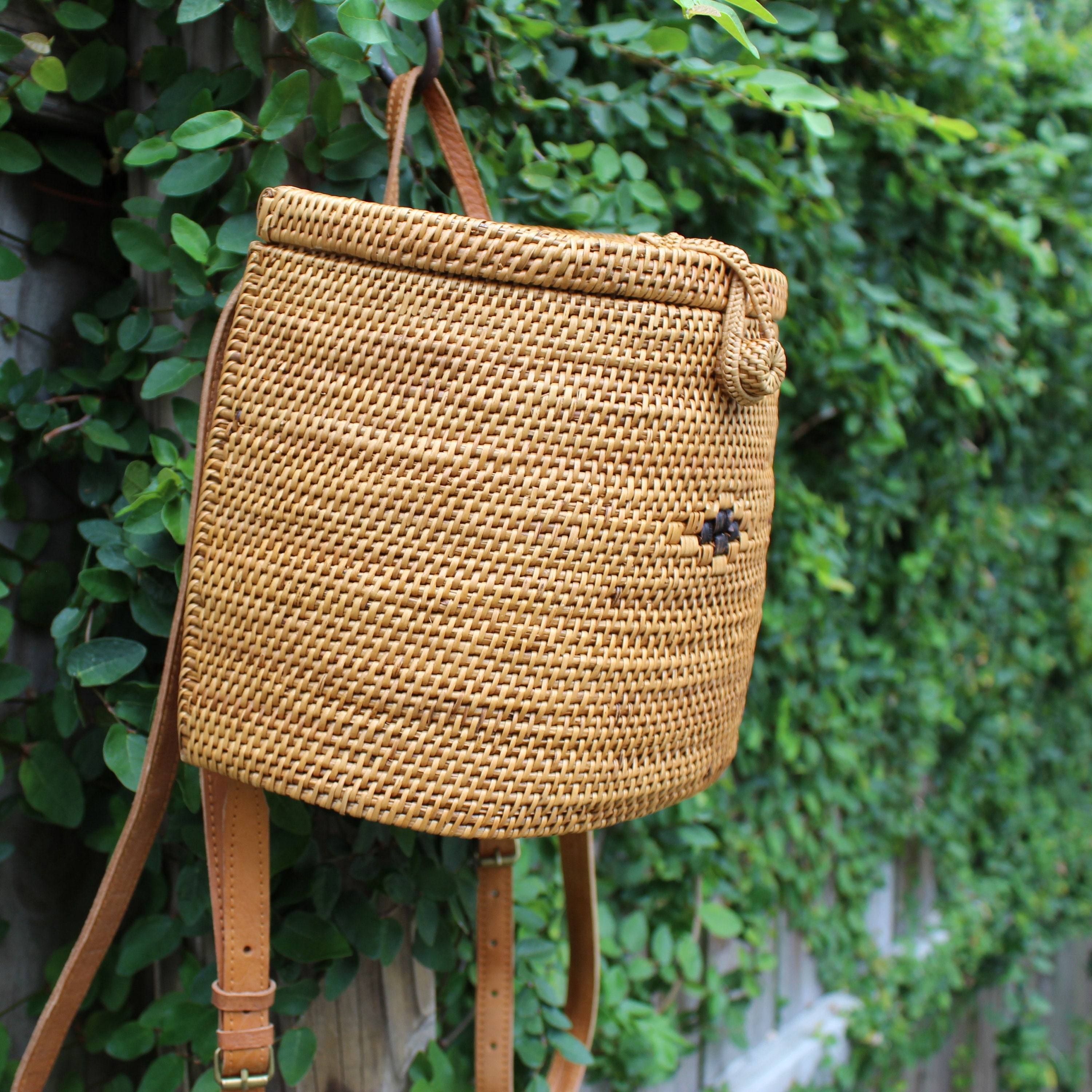 Rattan Backpack Straw Backpack Wicker Backpack Summer Beach Etsy