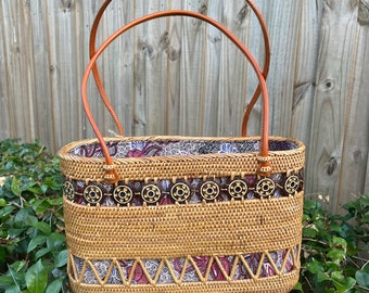 Woven Straw Bag, Handmade Rattan Bag, Straw Beach Bag, Summer Tote Bag, Summer Purse, Boho Bag, Summer Handbag, Wicker Bag, Bamboo Bag