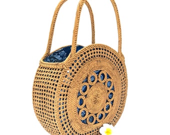 The Tangled Twines - a Beautiful Rattan Bag - Boho Handbag, Straw Tote, Wicker Purse, Beach Bag, Summer Bag, Woven Purse, Straw Handbag