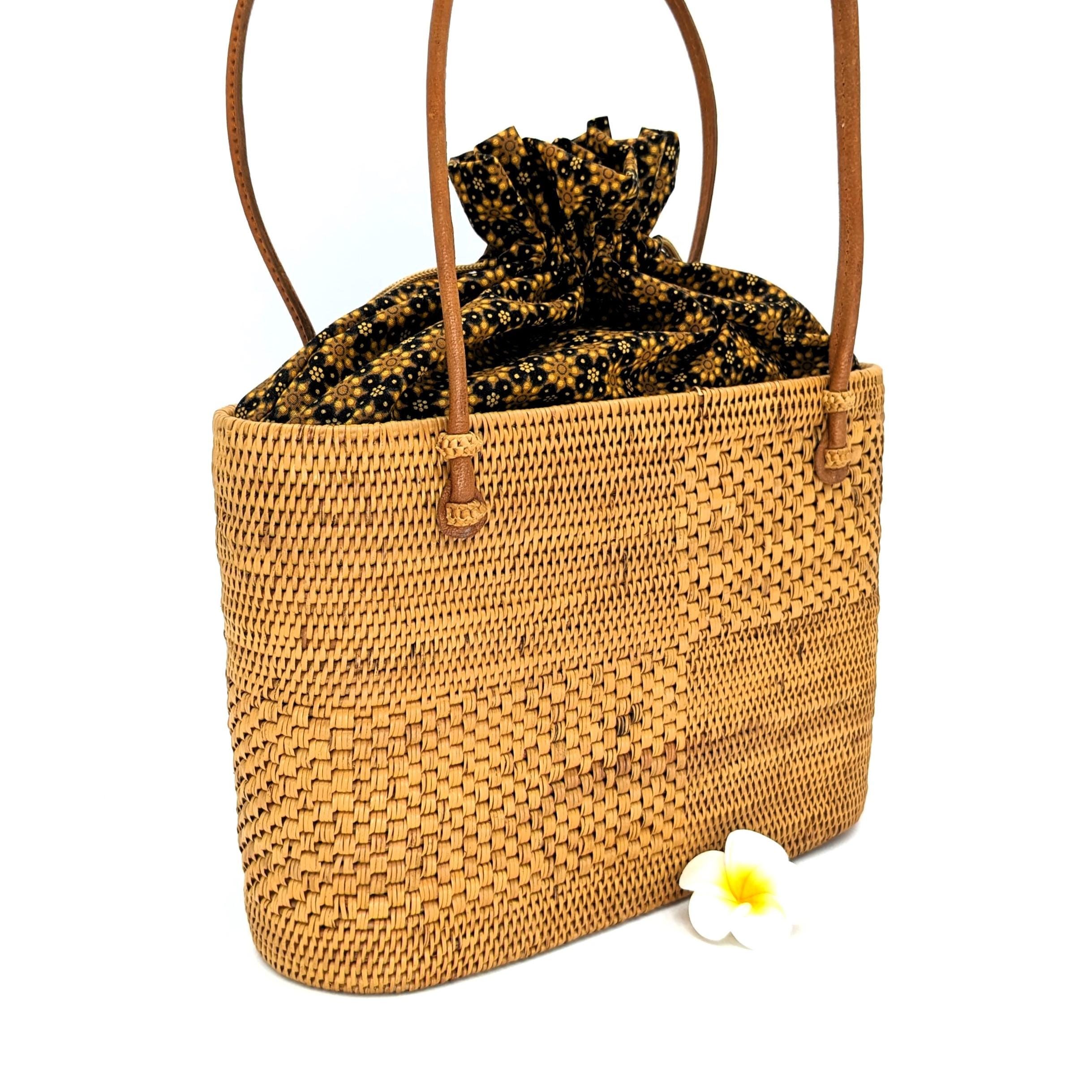 【新品未使用】Braid Rattan Tote Bag New Casual Summer Beach Straw Shoulder Bags for Women