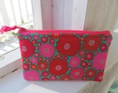 Cosmetic Zippered Bag Pink Floral Small