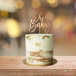 Oh Baby Cake Topper, Baby shower cake sign, Gender Reveal, Babyshower Decorations, Wooden Laser Cut Party Sign, New Baby Topper