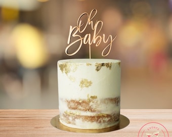 Oh Baby Cake Topper, Baby shower cake sign, Gender Reveal, Babyshower Decorations, Wooden Laser Cut Party Sign, New Baby Topper