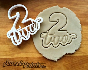 Lettered Number 2  Cookie Cutter/Multi-Size/Dishwasher Safe Available