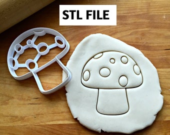 Digital STL File Download for Mushroom Cookie Cutter in Multiple Sizes