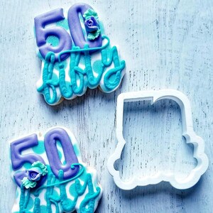 Lettered Number 50  Cookie  Cutter in Multiple Sizes