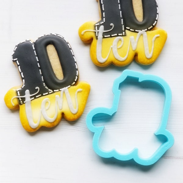 Lettered Number 10  Cookie Cutter/Multi-Size/Dishwasher Safe Available