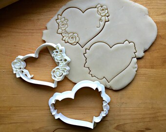 Set of 2 Floral Heart Cookie Cutters/Multi-Size