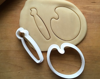 Paint Palette and Artist Brush Cookie Cutter Set of 2 in Multiple Sizes