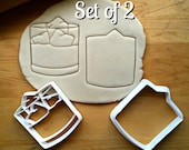 Set of 2 Whiskey Tumbler Glass Cookie Cutters Multi-Size