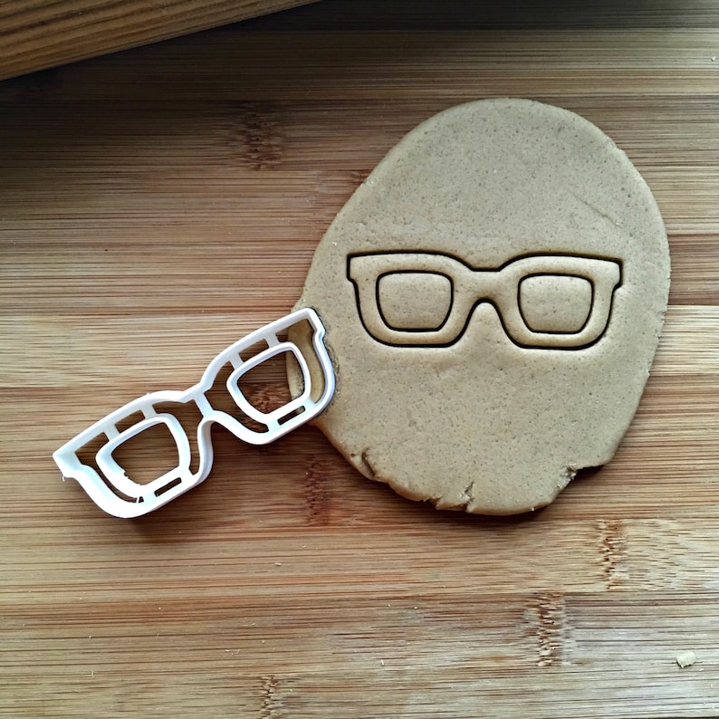 Thickrimmed Glasses Cookie Cutter/multisize/dishwasher Safe Etsy