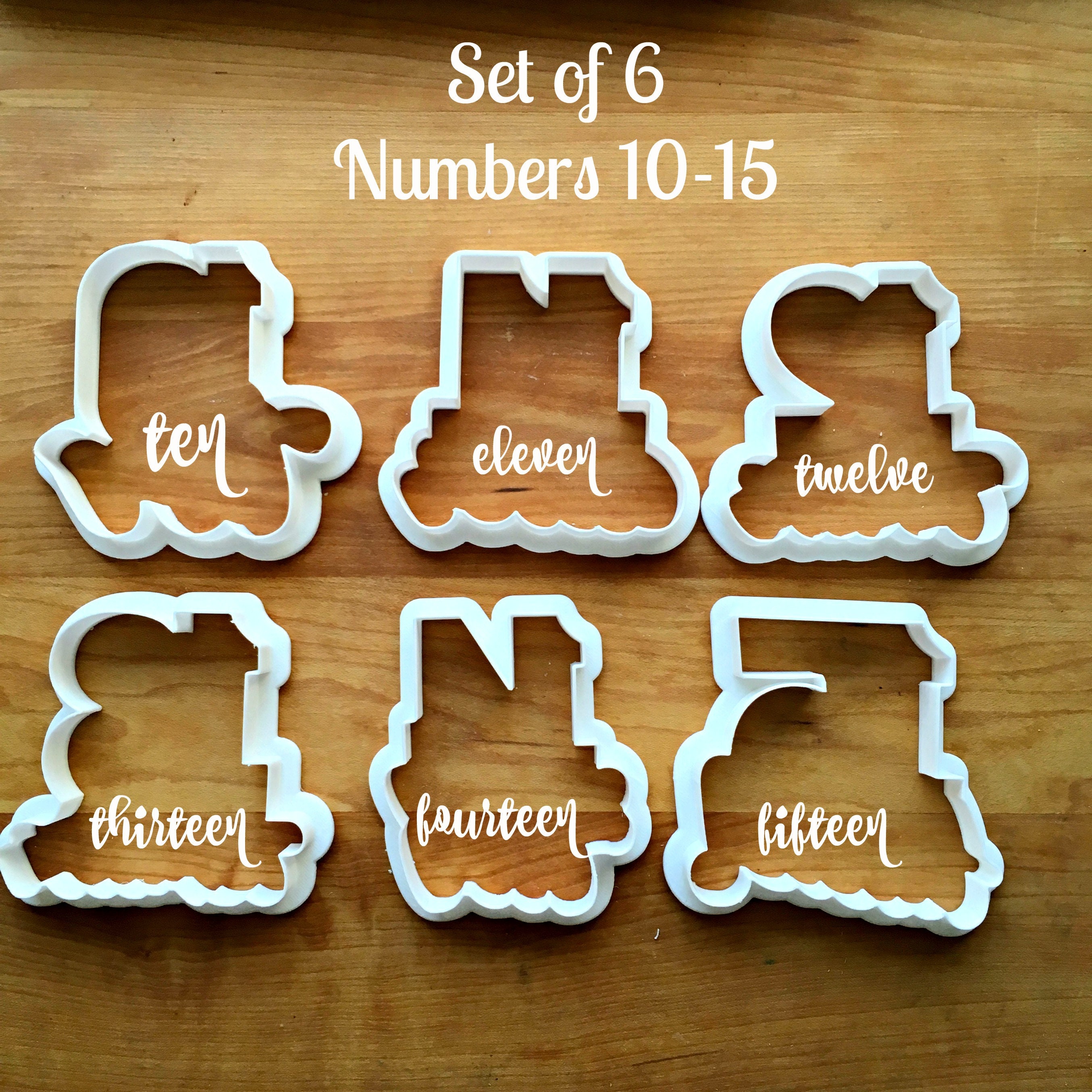 Set of 6 Lettered Number Cookie Cutters Etsy