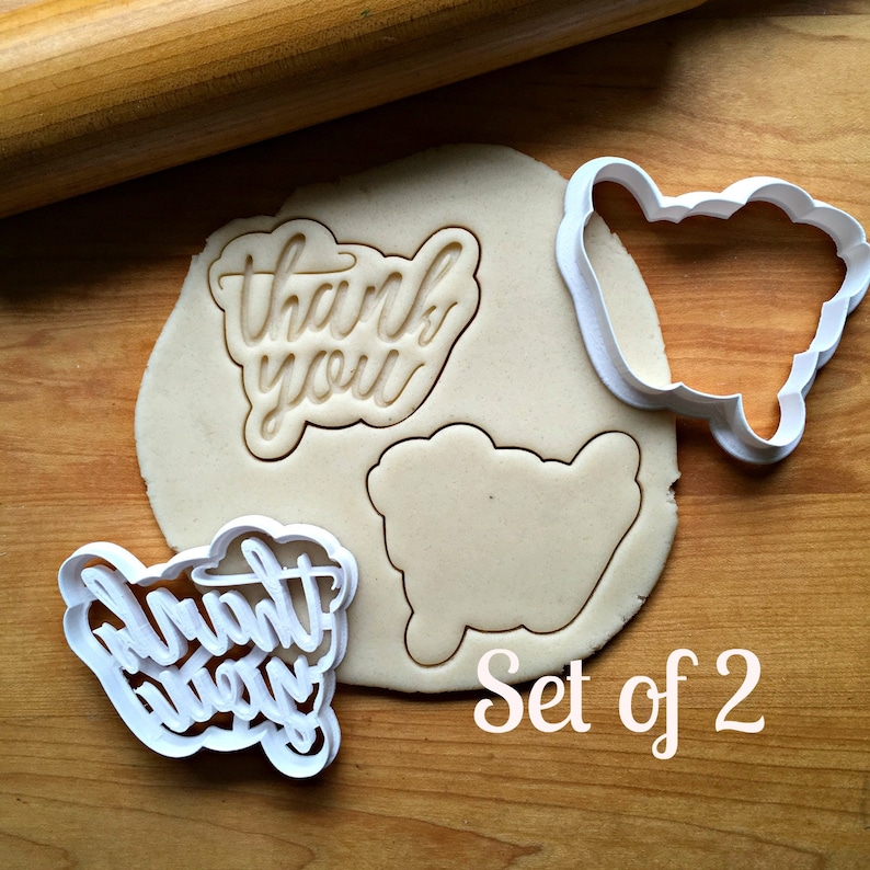 Set of 2 Thank You Cookie CuttersMulti-SizeDishwasher Safe Available