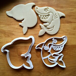 Set of 2 Smiling Shark Cookie Cutters/Multi-Size /Made in the USA