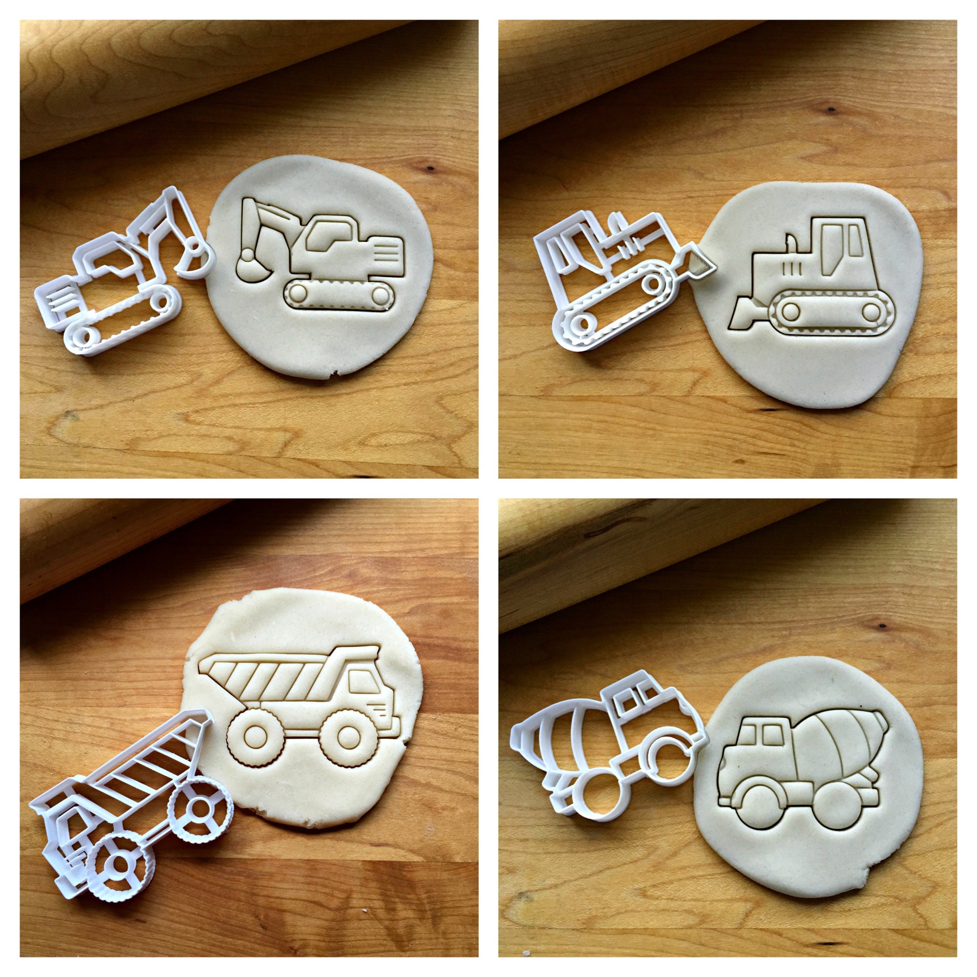 Set of 4 Construction Truck Cookie Cutters/multisize Etsy