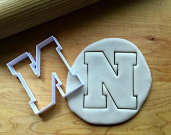 Varsity Letter N Cookie Cutter/Multi-Size/Dishwasher Safe Available