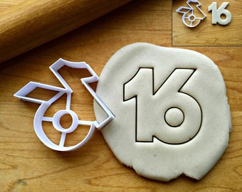 Number 16 Cookie Cutter/Multi-Size/Creates Cut-Out of the Center