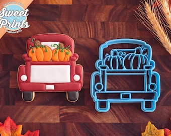 Pumpkin Pickup Truck Cookie Cutter in Multiple Sizes