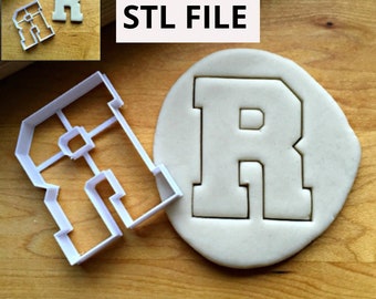Digital STL File Download for Varsity Letter R Cookie Cutter/Multi-Size