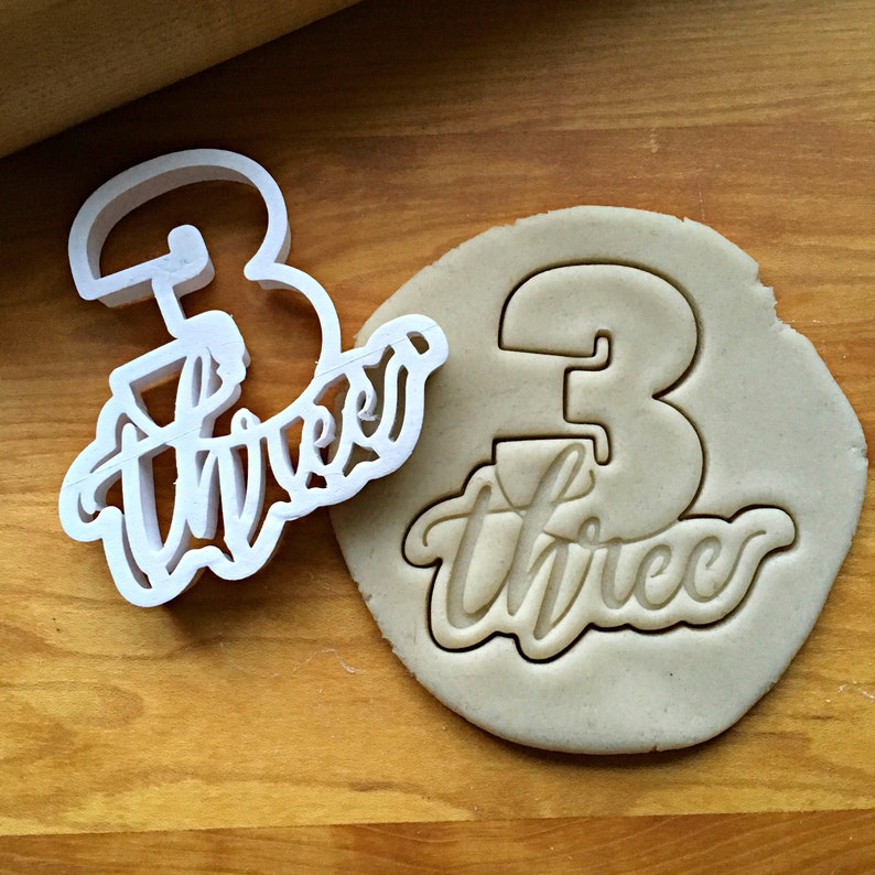 Lettered Number 3 Cookie Cutter/Multi-Size/Dishwasher Safe | Etsy