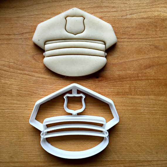 Police Cap Cookie Cutter in Multiple Sizes