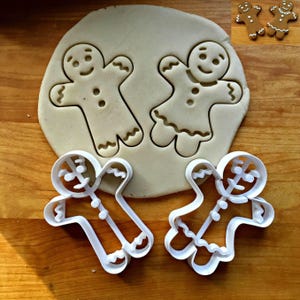 Gingerbread Boy and Girl Cookie Cutters: Christmas Baking Set image 1