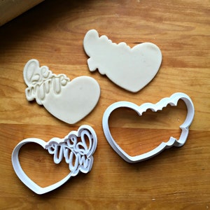 Set of 2 Be Mine Heart Frame Cookie Cutters in Multiple Sizes