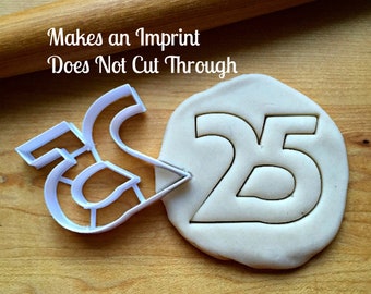 Number 25 Cookie Cutter/Multi-Size/Dishwasher Safe Available