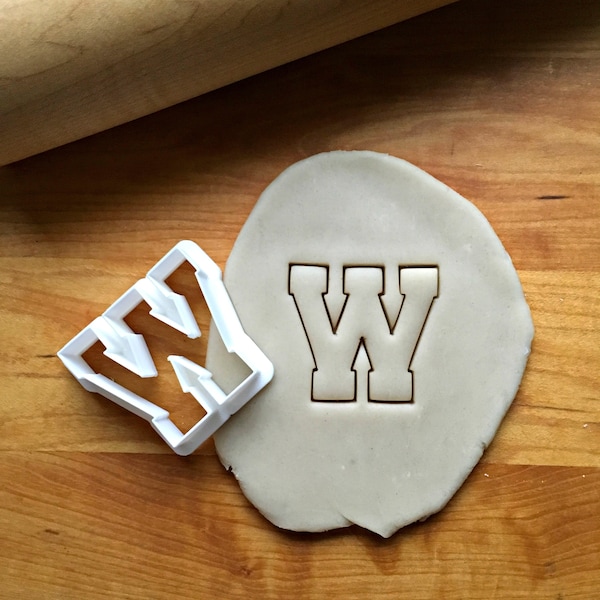 Varsity Letter W Cookie Cutter/Multi-Size/Dishwasher Safe Available