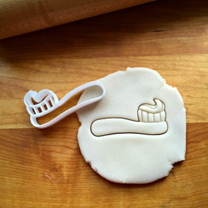 Chunky Toothbrush and Paste Cookie Cutter in Multiple Sizes