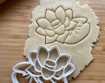 Lotus Flower on a Lily Pad Cookie  Cutter in Multiple Sizes