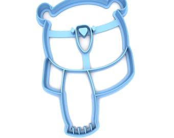 Bear with Scarf Cookie Cutter: USA Made, Multi-Size