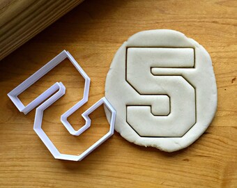 Varsity Number 5 Cookie  Cutter in Multiple Sizes