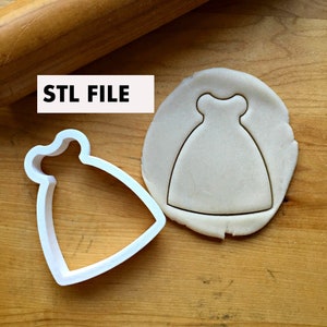 Digital STL File Download for Princess Dress Cookie Cutter in Multiple Sizes