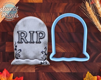 Tombstone Halloween Cookie Cutter in Multiple Sizes: