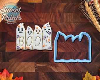 Boo Ghosts Halloween Cookie Cutter in Multiple Sizes: